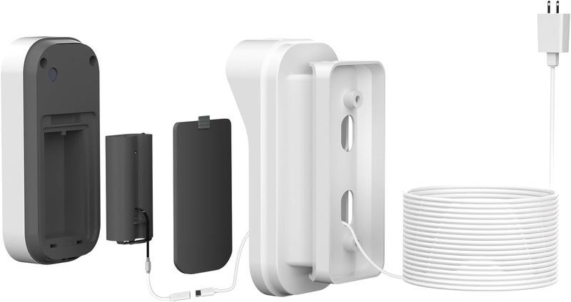 iTODOS 25ft Power Adapter Kit for myQ Smart Garage Video Keypad,Angle Adjustable(40 to 140) Degree Mounting Bracket for myQ, (2-in-1) Mount and Power Cable,Easy to Install - Image 1